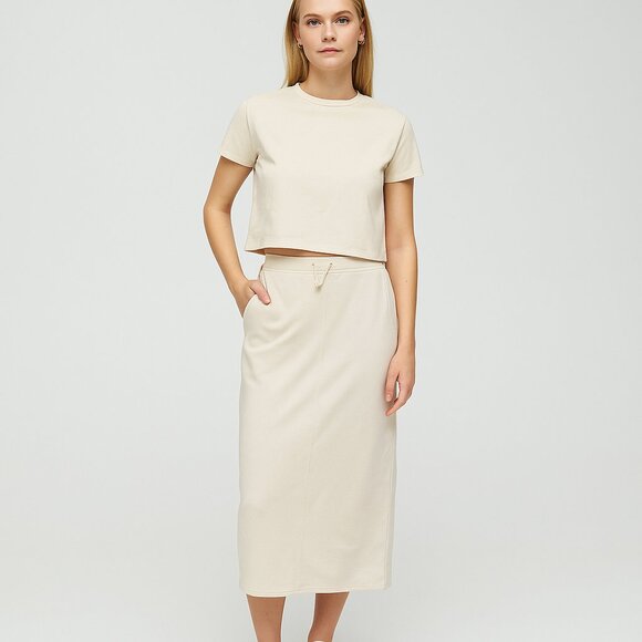 Divided Dresses & Skirts - 2/$24 NWT Divided Cinched Midi Skirt Ivory Small #A0520 TRB3